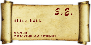 Slisz Edit névjegykártya